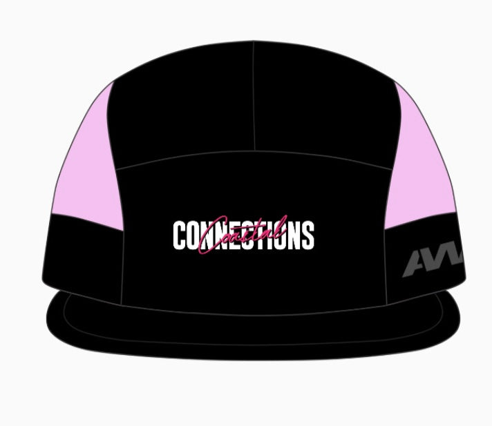 Coastal Black/Pink 7 Panel SnapBack Cap