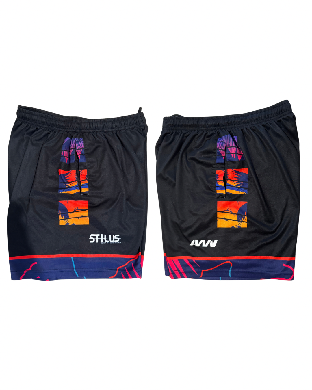 Coastal Dusk Palm Sports Shorts