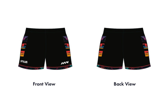 Coastal Dusk Palm Sports Shorts