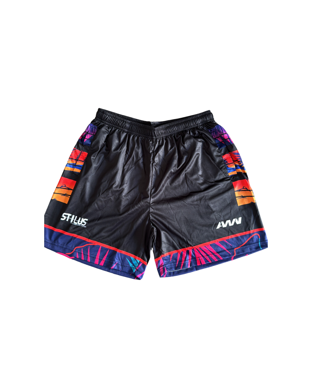 Coastal Dusk Palm Sports Shorts